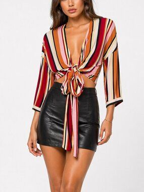 Forever 21 Striped Wrap Top